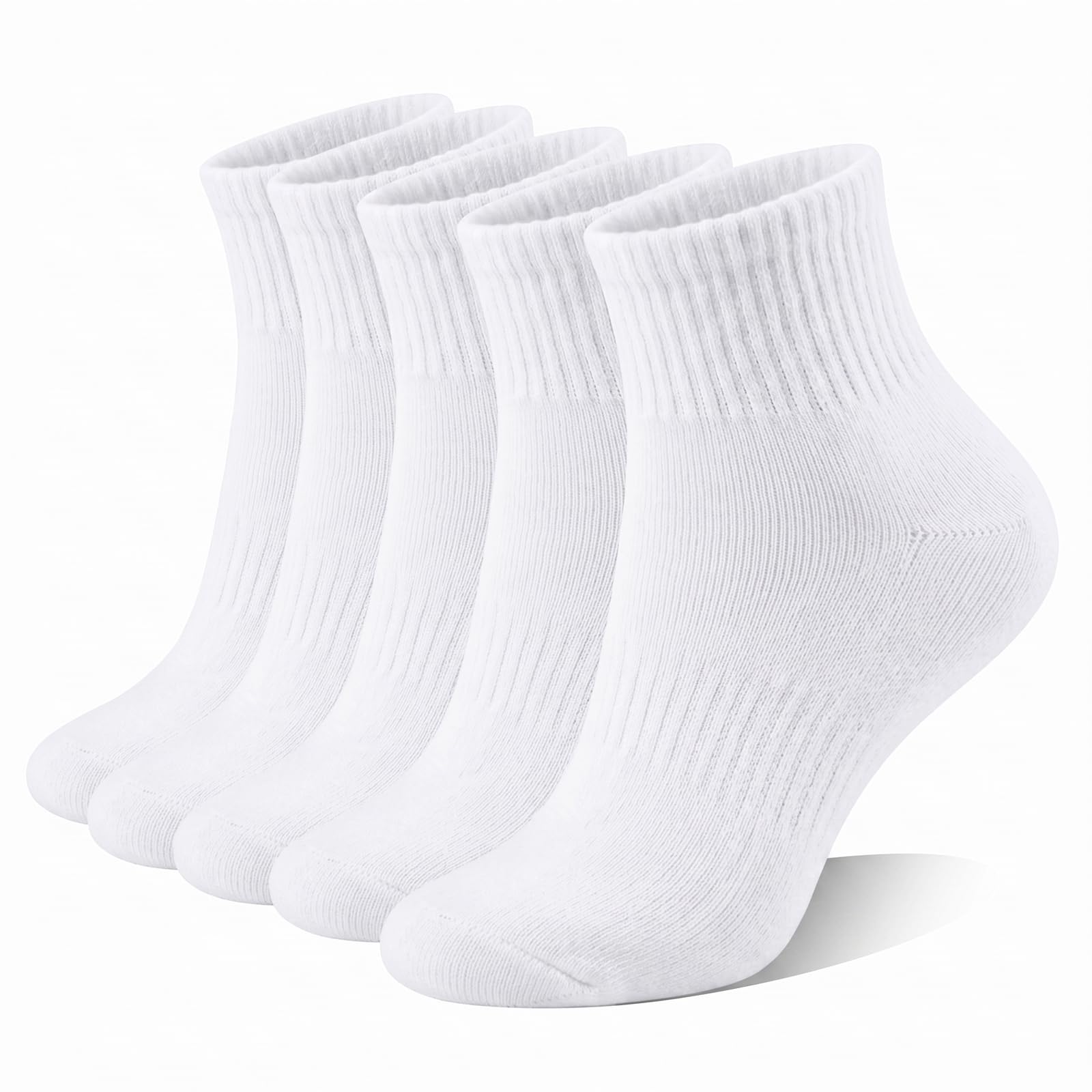 VoJoPi Men’s Sports Ankle Socks 5 Pairs – Cushioned Quarter Running Socks