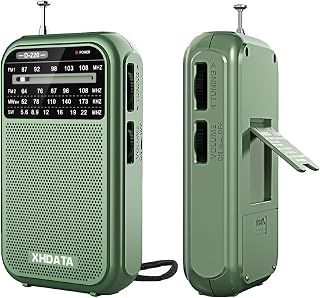 XHDATA D220 Portable Radio AM FM SW Shortwave Receiver Pocket Radio | 2AA Battery Operated, Transistor Radio with Excellent Reception for Gift, Family or Elder (Green)