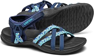 UBFEN Women's comfortable hiking sandals with adjustable straps and arch support