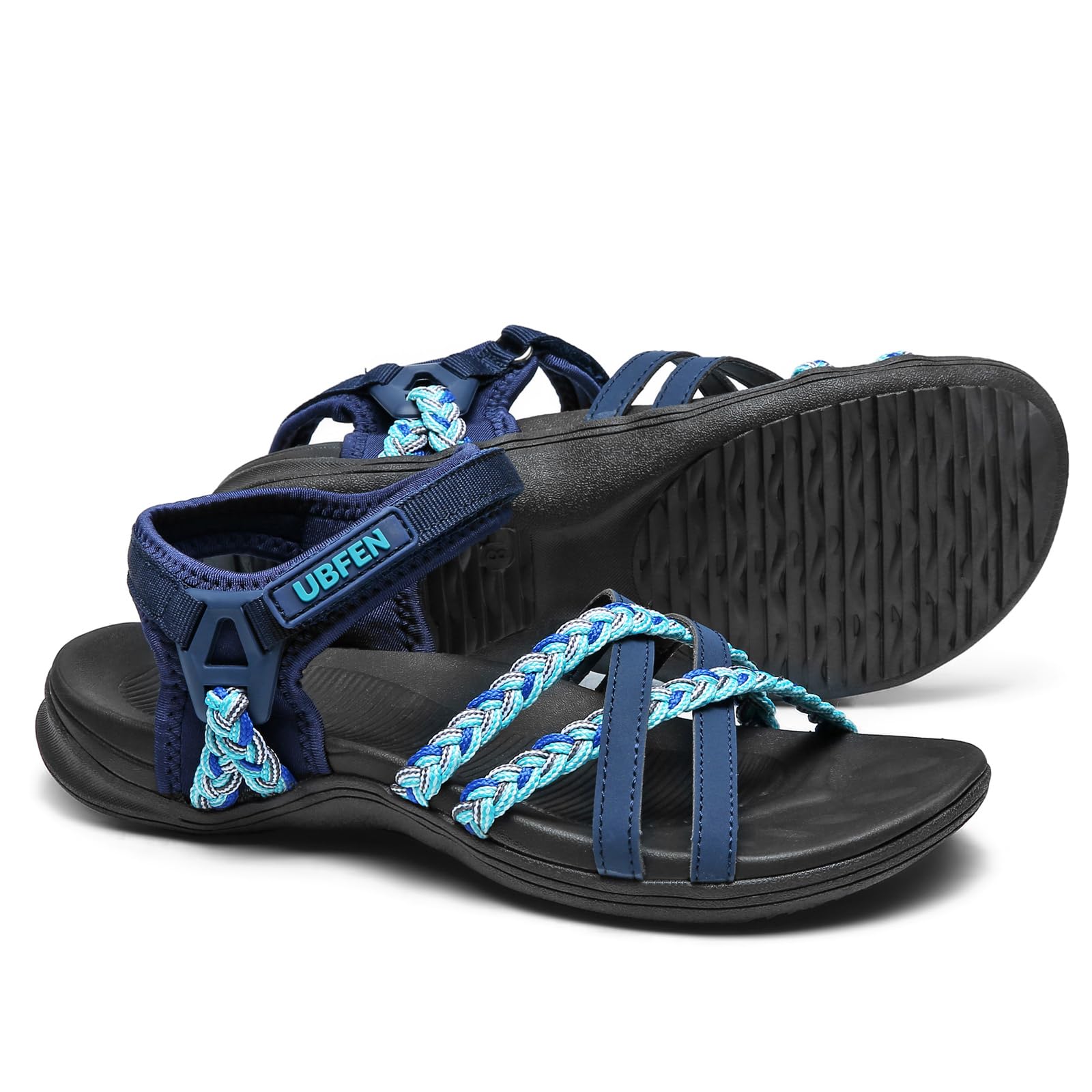 UBFEN Women's comfortable hiking sandals with adjustable straps and arch support
