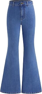 CIDER High Waisted Bell Bottom Jeans for Women Stretchy Wide Leg Slim Fit Flare Denim Pants