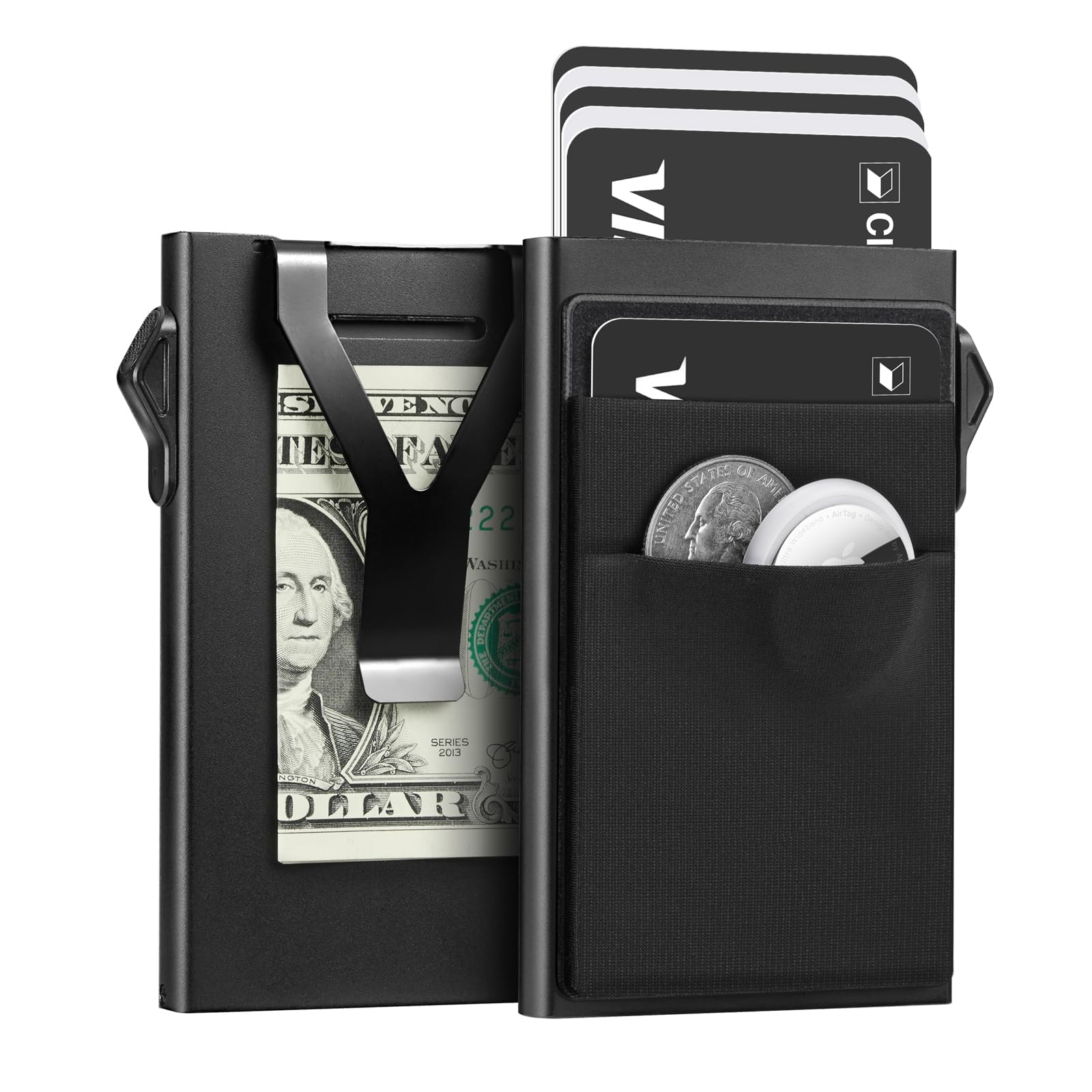 YESIIW Wallet for Mens, Slim Mens Wallet Pop up Credit Card Holder, Minimalist W