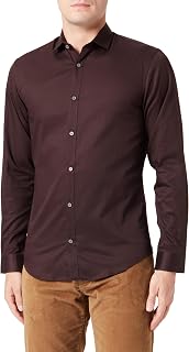 JACK & JONES Dress Shirt Slim Fit Dress Shirt, Chocolate Cake - Slim Cut