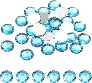 Generic Flat Back Round Acrylic Rhinestones,12mm SS45 Cyan Blue Flatback Crystal Rhinestones for Crafts Clothes Shoes DIY Decoration Gifts 100Pcs