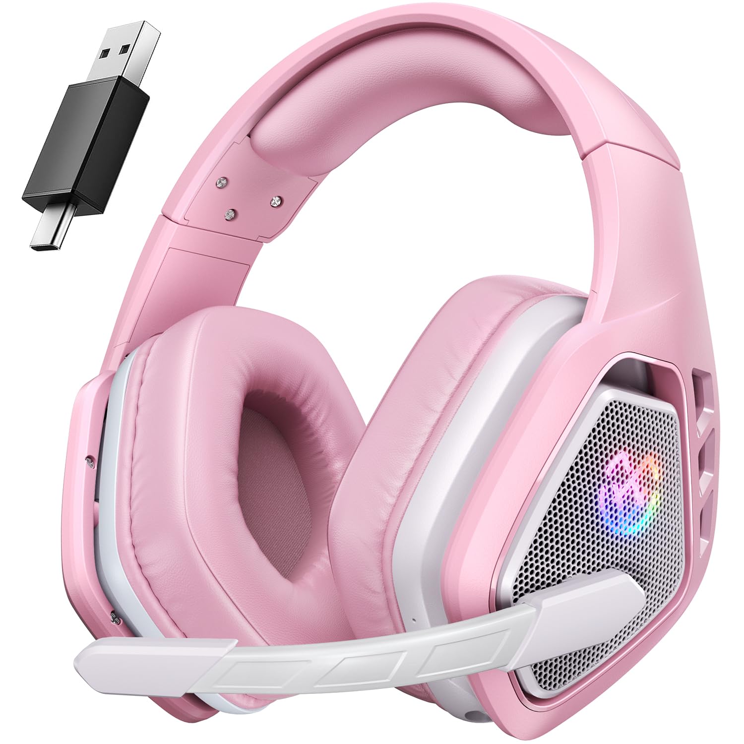 Tatybo Wireless Gaming Headset for PC Ps5 Ps4, 2.4GHz USB & Type-C & Bluetooth G