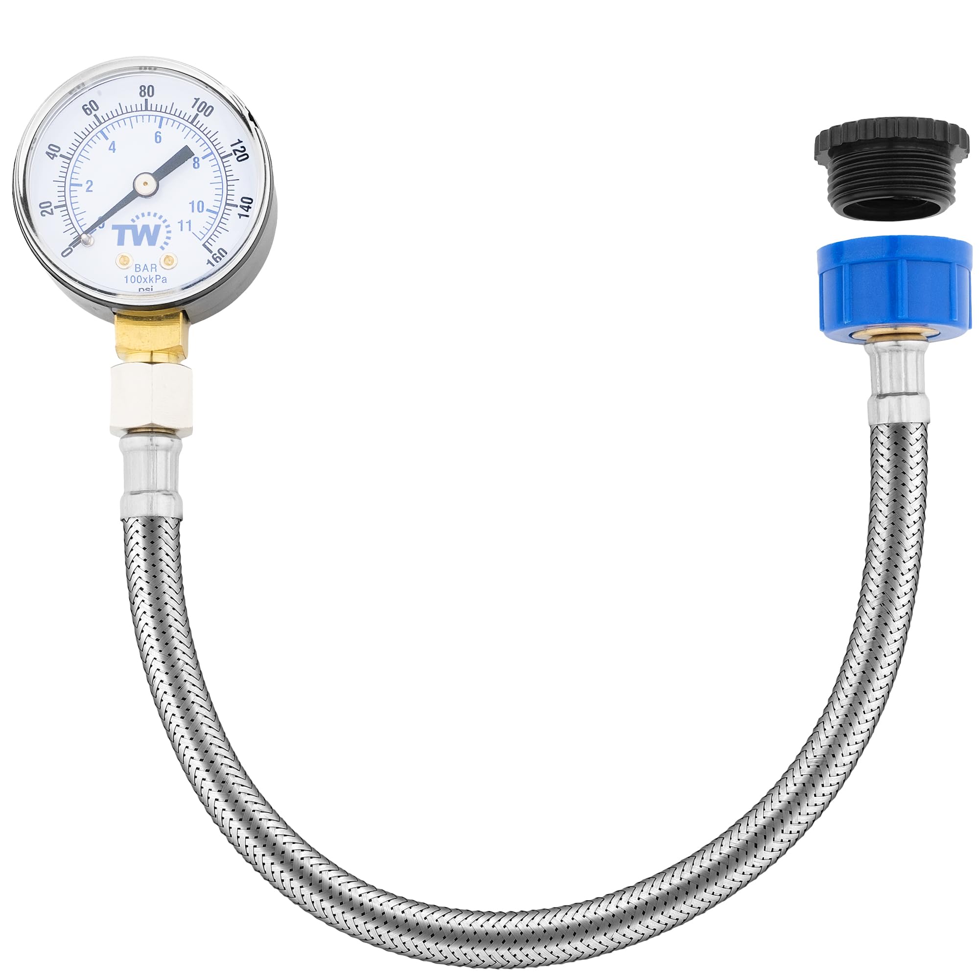 Mains Water Pressure Gauge - 0-11 Bar / 0-160 PSI Water Pressure Tester | Water 