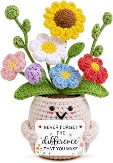 Thank You Gifts for Women, Boss, Coworkers, Manager, Teacher, Nurse, Mom | Teacher Appreciation Gifts, Thank You Gifts for Coworkers - 6.23'' x 2.56'' Handmade Knitted Colorful Flowers Crochet