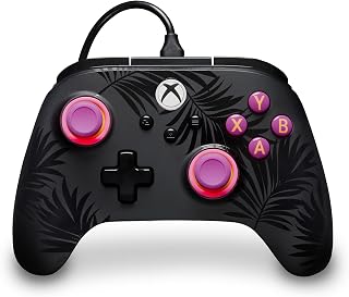 PowerA Advantage Plus Wired Controller for Xbox Series X|S - Moonlit Palms, officially licensed, adjustable height thumbsticks, hall effect, mappable buttons, works with Xbox One and Windows 10/11 PC