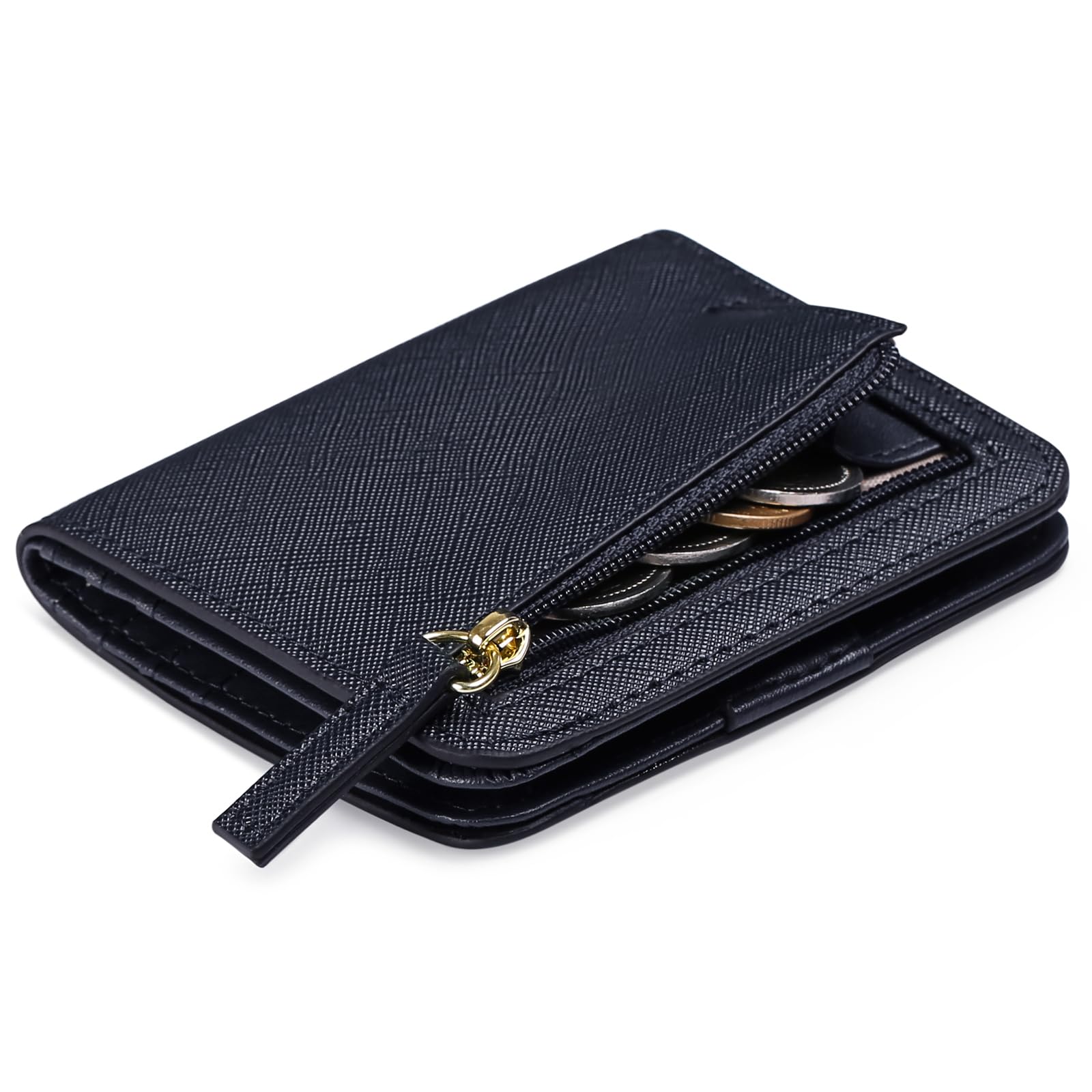 GAEKEAO Women's Leather Wallet, Small Wallets with Zippers RFID Blocking Coin Pu