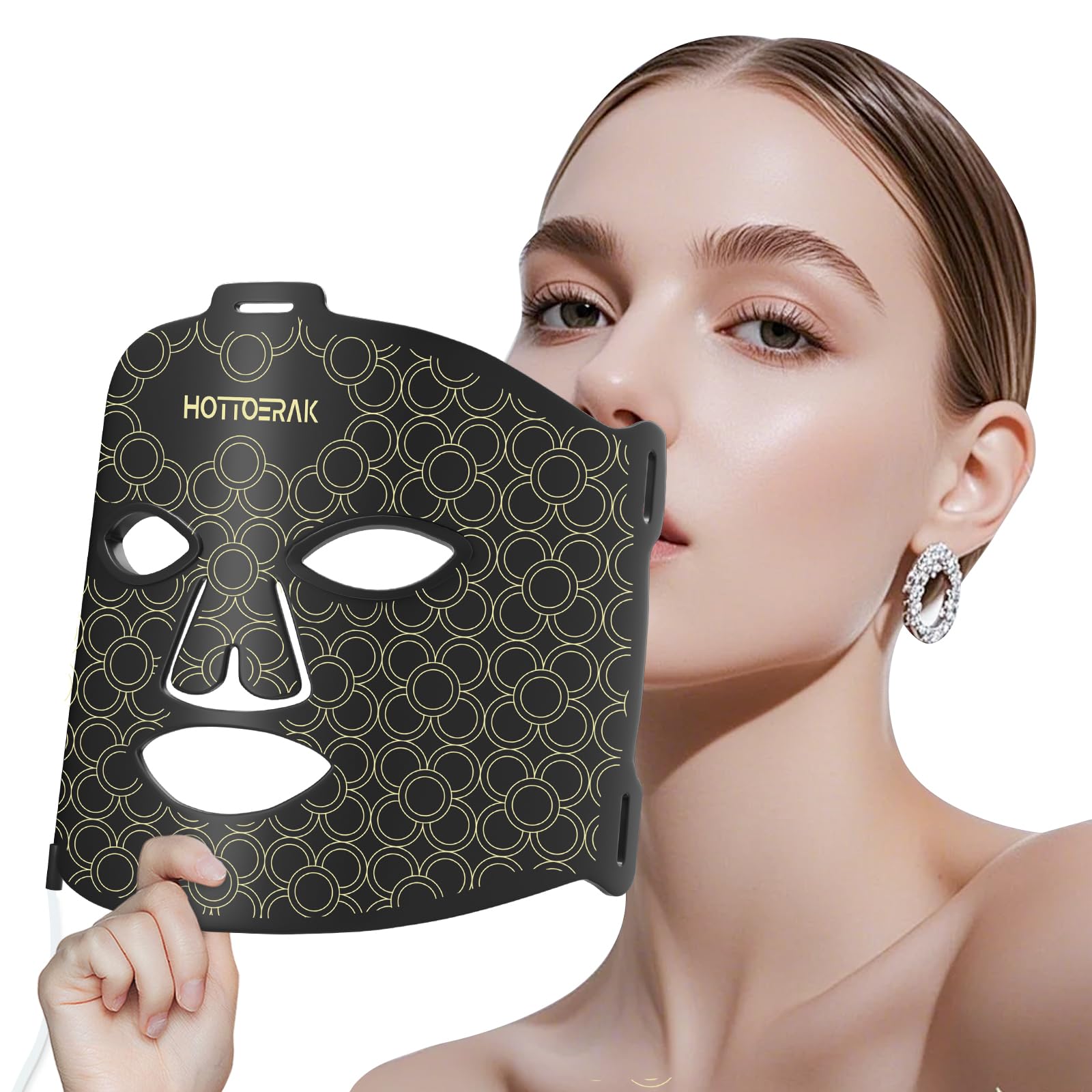 Red Light Mask, Upgrade 850nm Near-Infrared & 660nm Red Light for Portable Use a