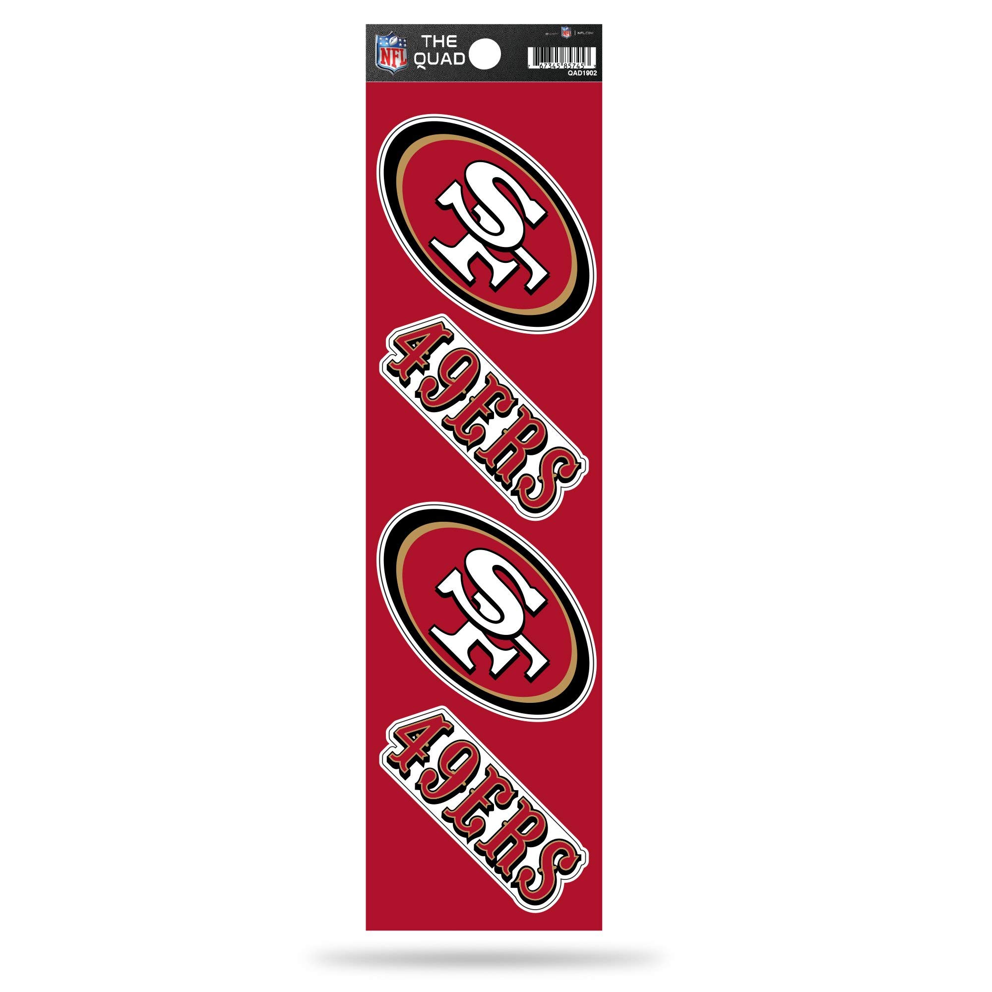 Rico Industries NFL Football Quad Decal 3" x 12" Quad Decal - (4) Decals
