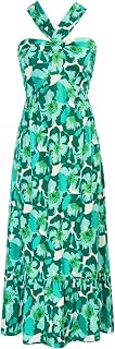 GRACE KARIN Women's Summer Floral Maxi Dress Backless Beach Guest Dress Flowy Swing Dress with Pockets