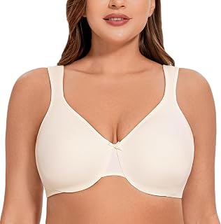 MELENECA Women's Plus Size Full Coverage Underwire Minimizer Seamless Bra