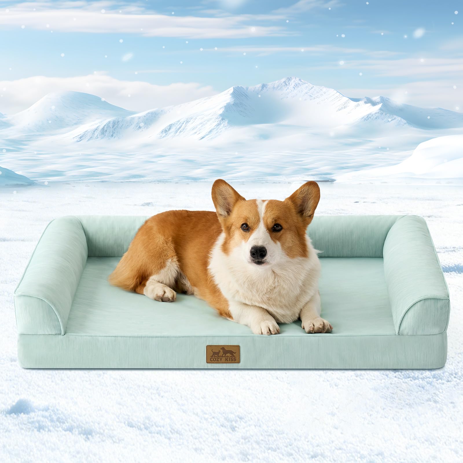COZY KISS Cooling Dog Bed for Medium Dogs, 92cm Orthopedic Pet Sofa