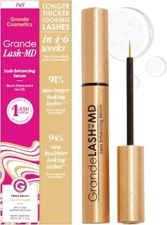 Grande Cosmetics GrandeLASH-MD Lash Enhancing Serum - Peptide & Vitamin Infused Formula for Longer, Thicker, Fuller Looking Lashes - Ophthalmologist Tested, Cruelty-Free, 6 Week Supply (1mL)