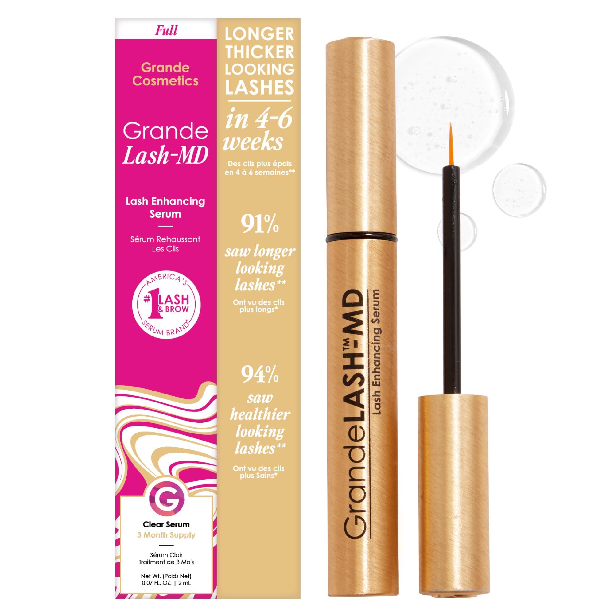 Grande Cosmetics GrandeLASH-MD Lash Enhancing Serum - Peptide & Vitamin Infused 