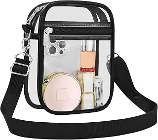 USPECLARE Clear Purse for Stadium Events Transparent Messenger Bag | Stadium Approved Clear Crossbody Bag with Adjustable Straps for Men and Women for Concerts, Game Days, Outdoor Events