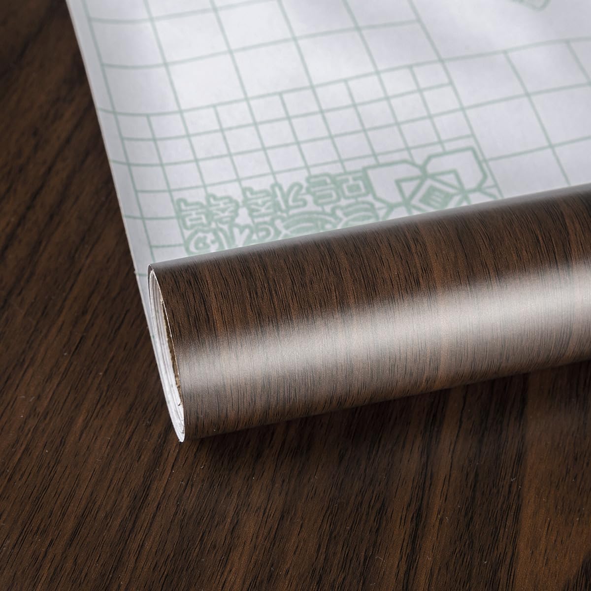 TOTIO Black Walnut Effect Wallpaper Brown Wood Grain Vinyl Wrap Dark Brown Stick