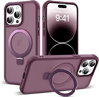 SKYLMW Compatible with iPhone 14 Pro Max Case with Stand,Wine Red