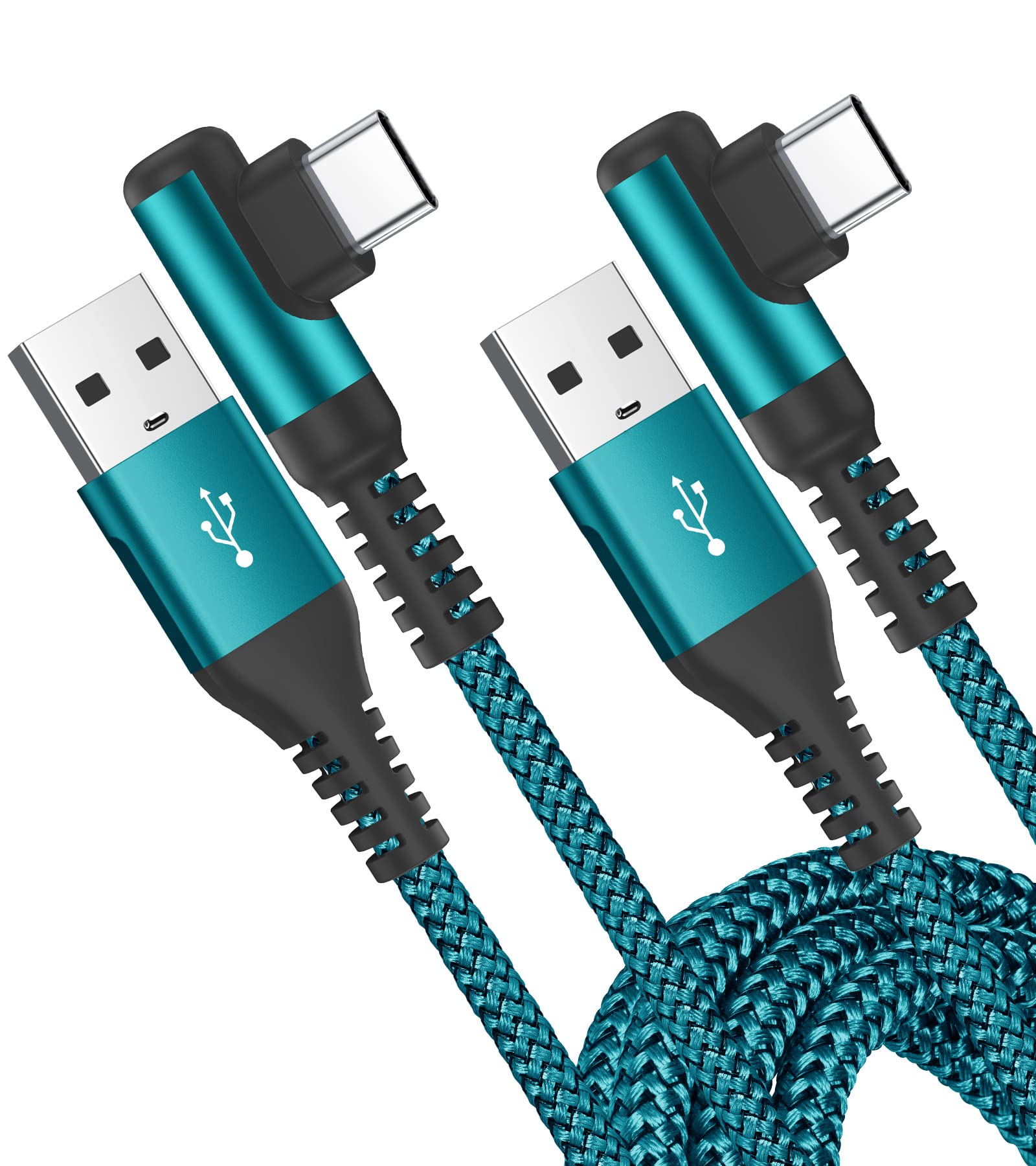 USB C Charging Cord Right Angle [2Pack 6FT] AviBrex 3.1A USB C Cable Type C Fast