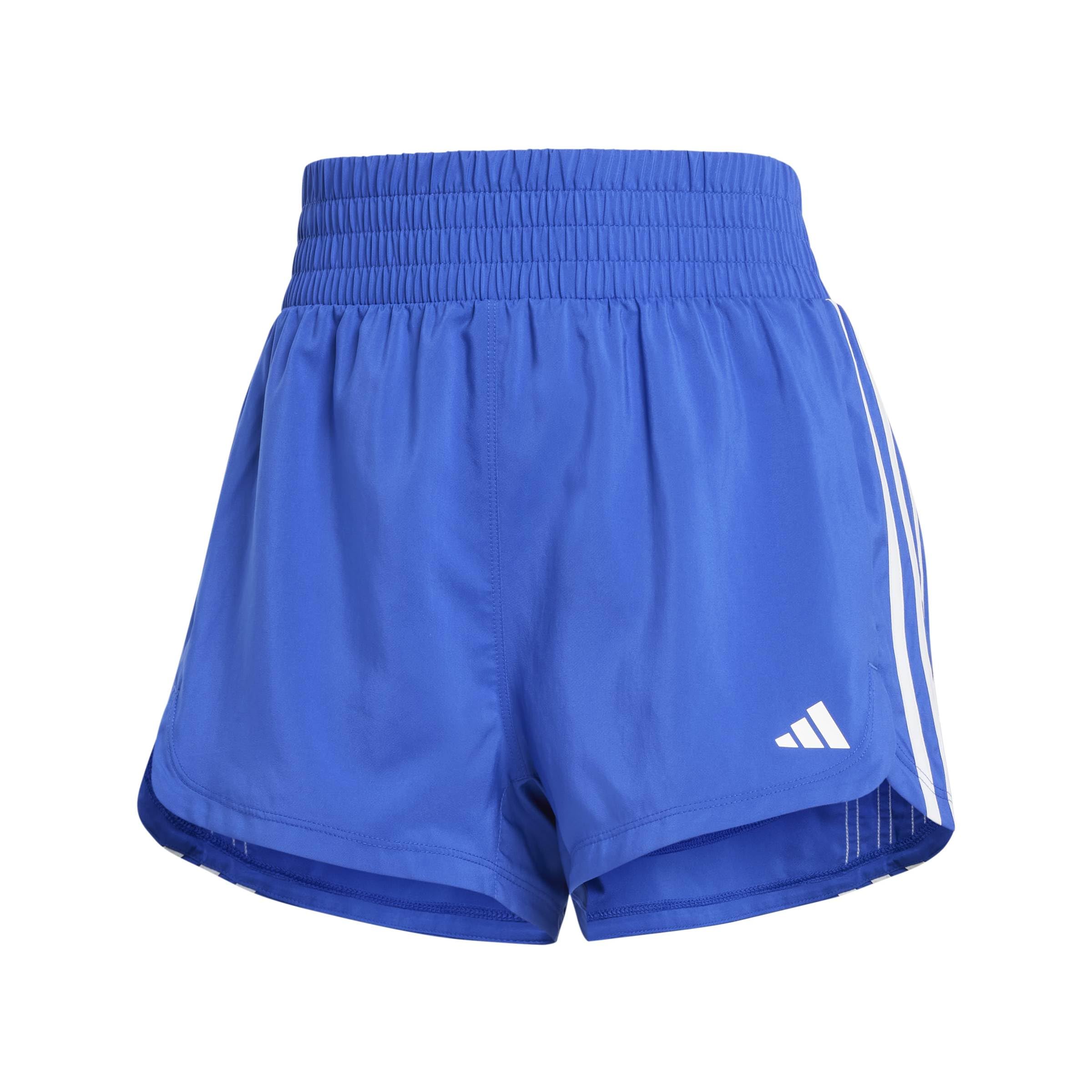 adidas Womens Pacer Training 3-Stripes Woven High-Rise Shorts