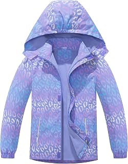 Aiwujiwu Boys Girls Rain Jacket with Fleece Lined Kids Waterproof Raincoat | toddler windbreaker size 4-14,lightweight,hooded,breathable,windproof, spring fall coat for school,outdoor,travel,reflective