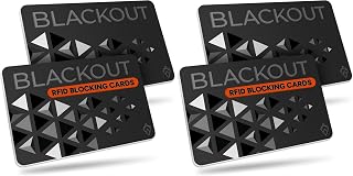 AKIELO Blackout RFID Blocking Card (4 Pack) – Ultra Thin Anti Theft Credit Card Protector – Ultimate Bank Card Blocker for Contactless Cards and Wallet Protection (Black Edition - 4 Pack)
