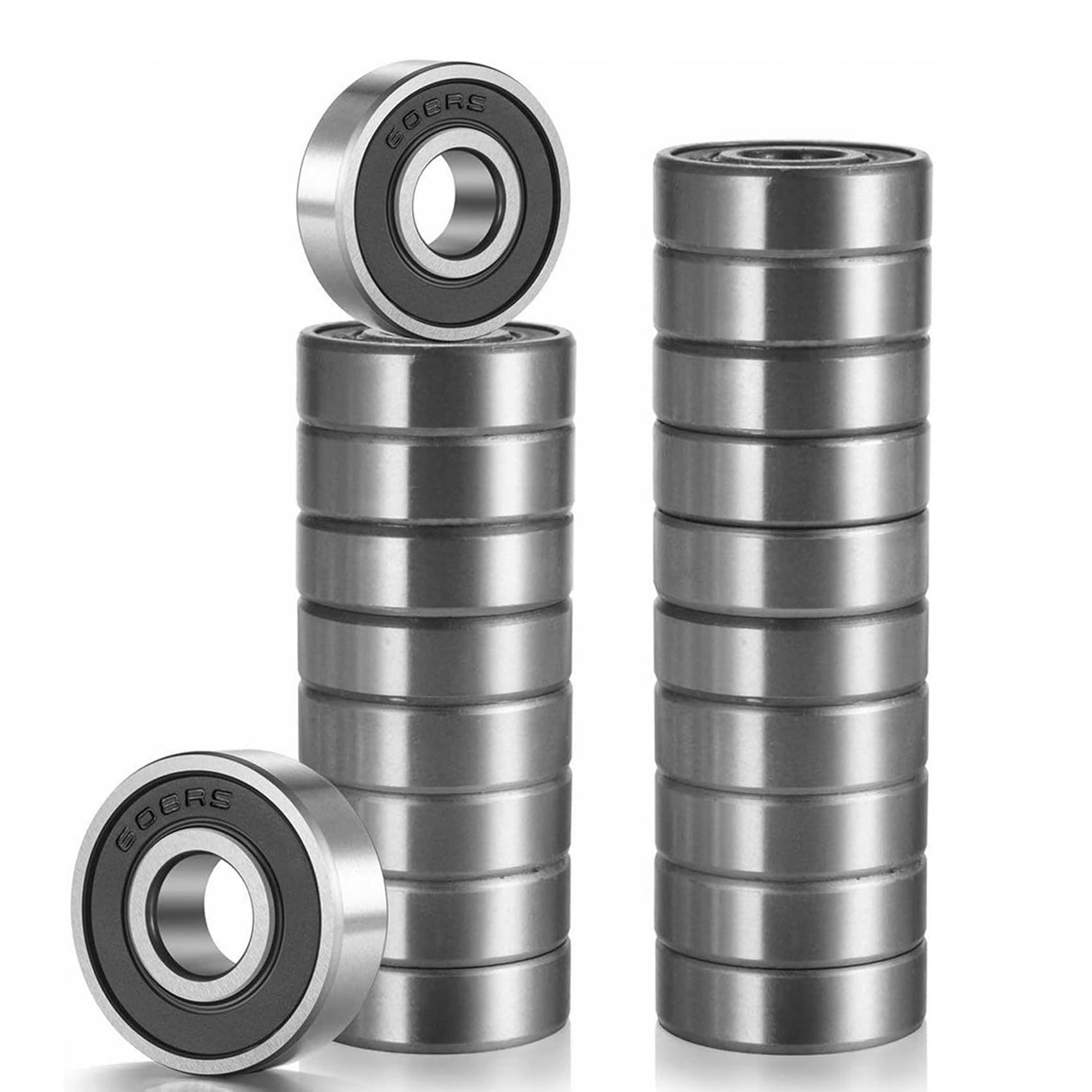 YAMASO 20 Pcs 608 2RS Ball Bearings – Bearing Steel and Double Rubber Sealed Min