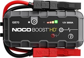 NOCO Boost GB70: 2000A UltraSafe Jump Starter Power Pack – 12V Car Battery Booster, Portable Power Bank & Jump Leads - For 8.0L Petrol and 6.0L Diesel Engines