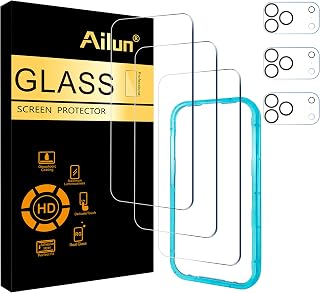 Ailun Screen Protector + Camera Lens Protector for iPhone 18 Pro | 3+3 Pack, 6.3 inch, Tempered Glass, Installation Frame, Sensor Protection, Dynamic Island Compatible, Case Friendly