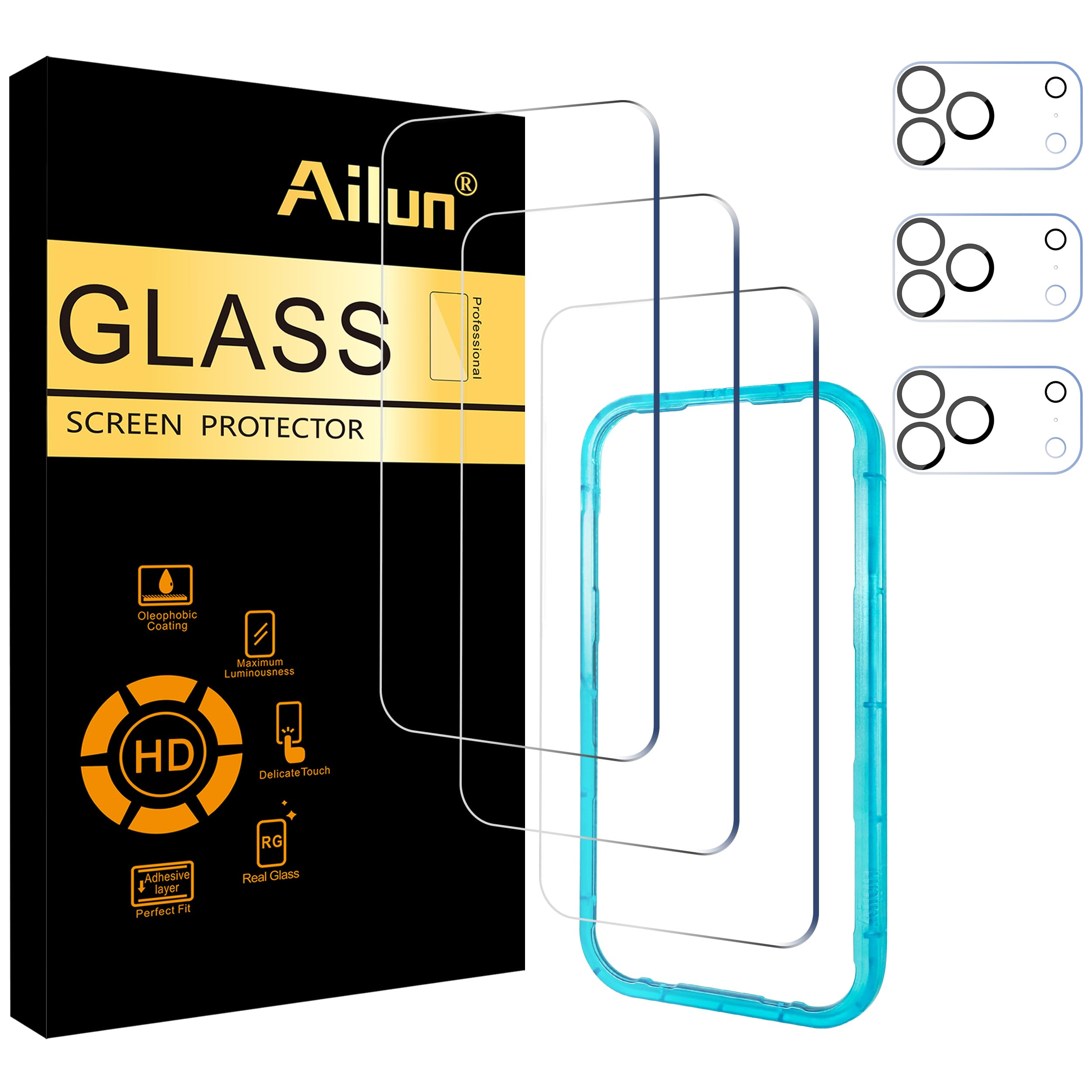 Ailun Screen Protector + Camera Lens Protector for iPhone 18 Pro | 3+3 Pack, 6.3