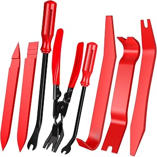 8PCS Auto Trim Removal Tool No Scratch Pry Tool Clip Remover Plier Red | Non-Scratch Plastic Pry Tool Auto Clip Pliers,Door Panel Removal Tool for Car Interior Fastener, Molding, and Dashboard
