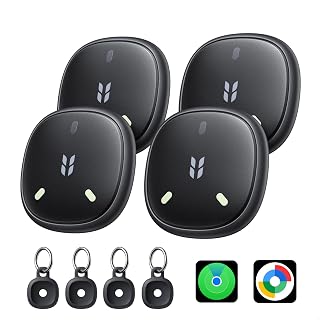 UGREEN FineTrack 2 Duo Tracker Tags for iOS & Android 4 Pack IP68 | Luggage Tag, Smart Tag for Key, Wallet and Backpack, Item Finder works with Apple Find My & Find Hub, 110dB, 5-7 Year Battery