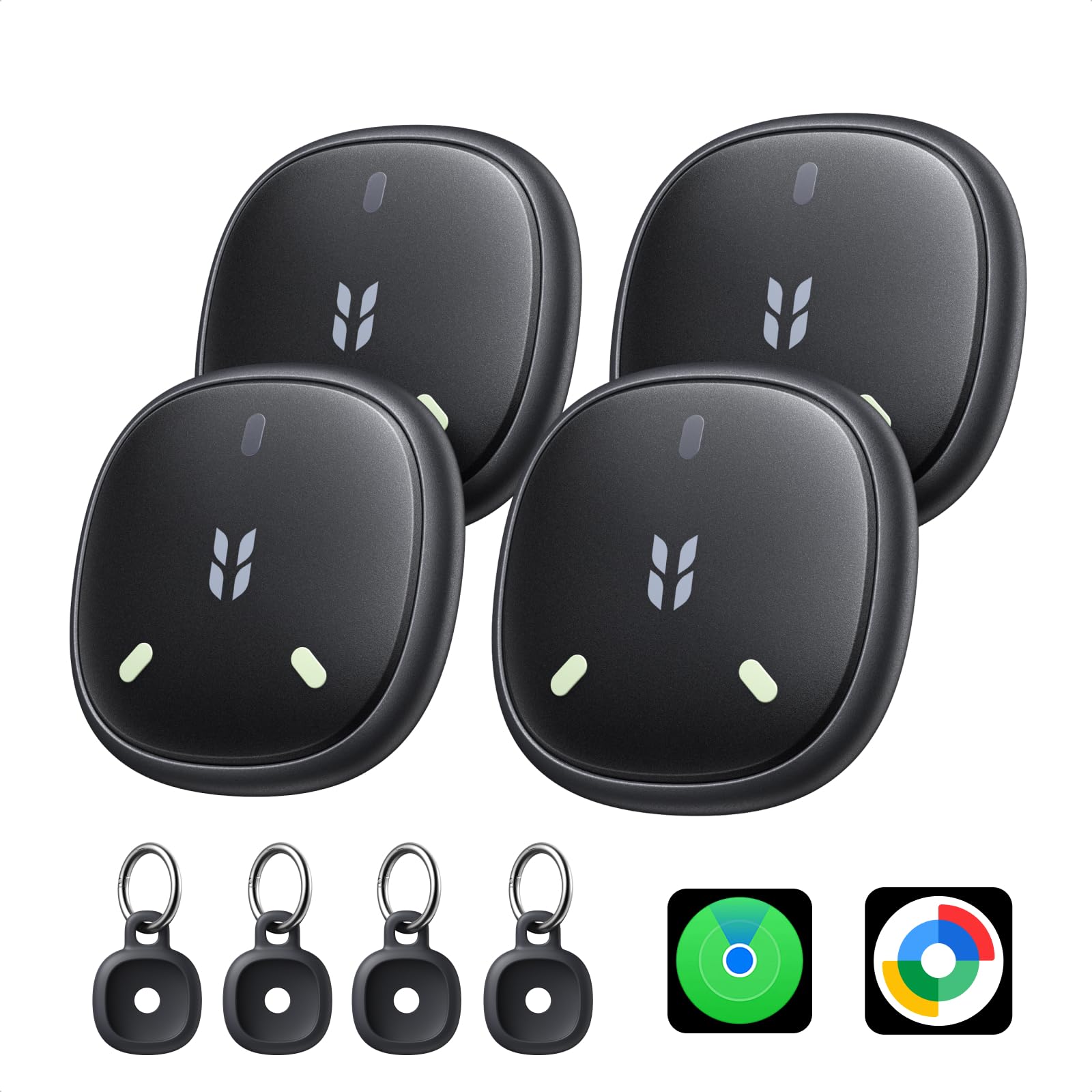 UGREEN FineTrack 2 Duo Tracker Tags for iOS & Android 4 Pack IP68 | Luggage Tag,