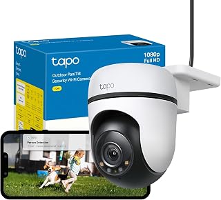 Tapo TC40 Full HD Pan/Tilt Outdoor Security Camera CCTV Camera 360° View | 1080p Wi-Fi Outdoor Camera, Person Detection, Color Night Vision, Motion Tracking, IP65, Two-Way Audio, No Monthly Fee, Alexa