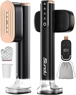 Sundu Steamer, 15s Heat-up, 180ml, Gloves, 35min for Travel/Home | Portable handheld garment steamer, continuous steam, 180ml water tank, includes ironing gloves, 35-minute runtime
