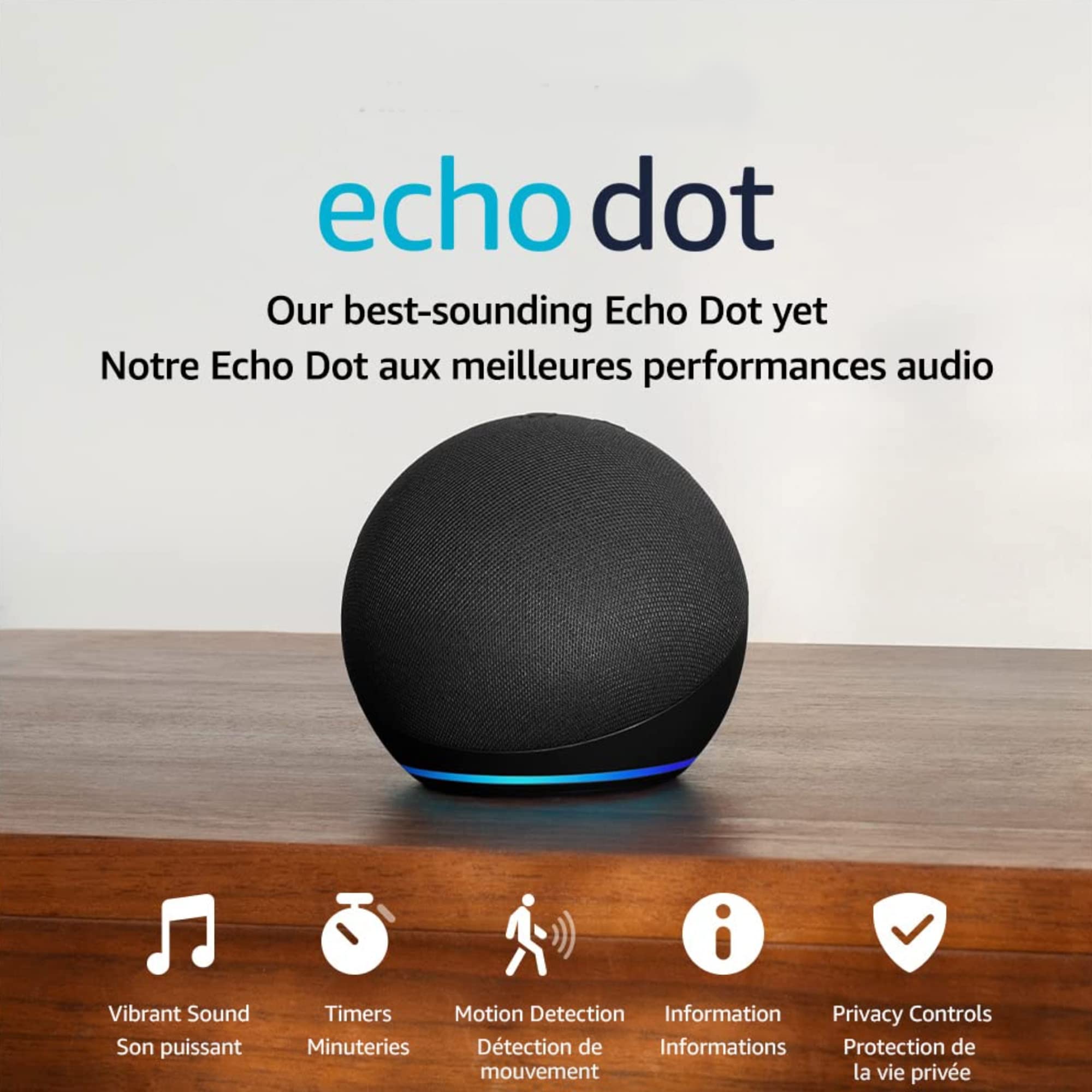 Amazon Echo Dot (newest model), Vibrant sounding Alexa speaker, Great for bedroo