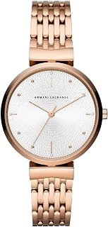 Armani Exchange Damenuhr mit DREI Zeigern, Edelstahl, 36 mm Gehäusegröße