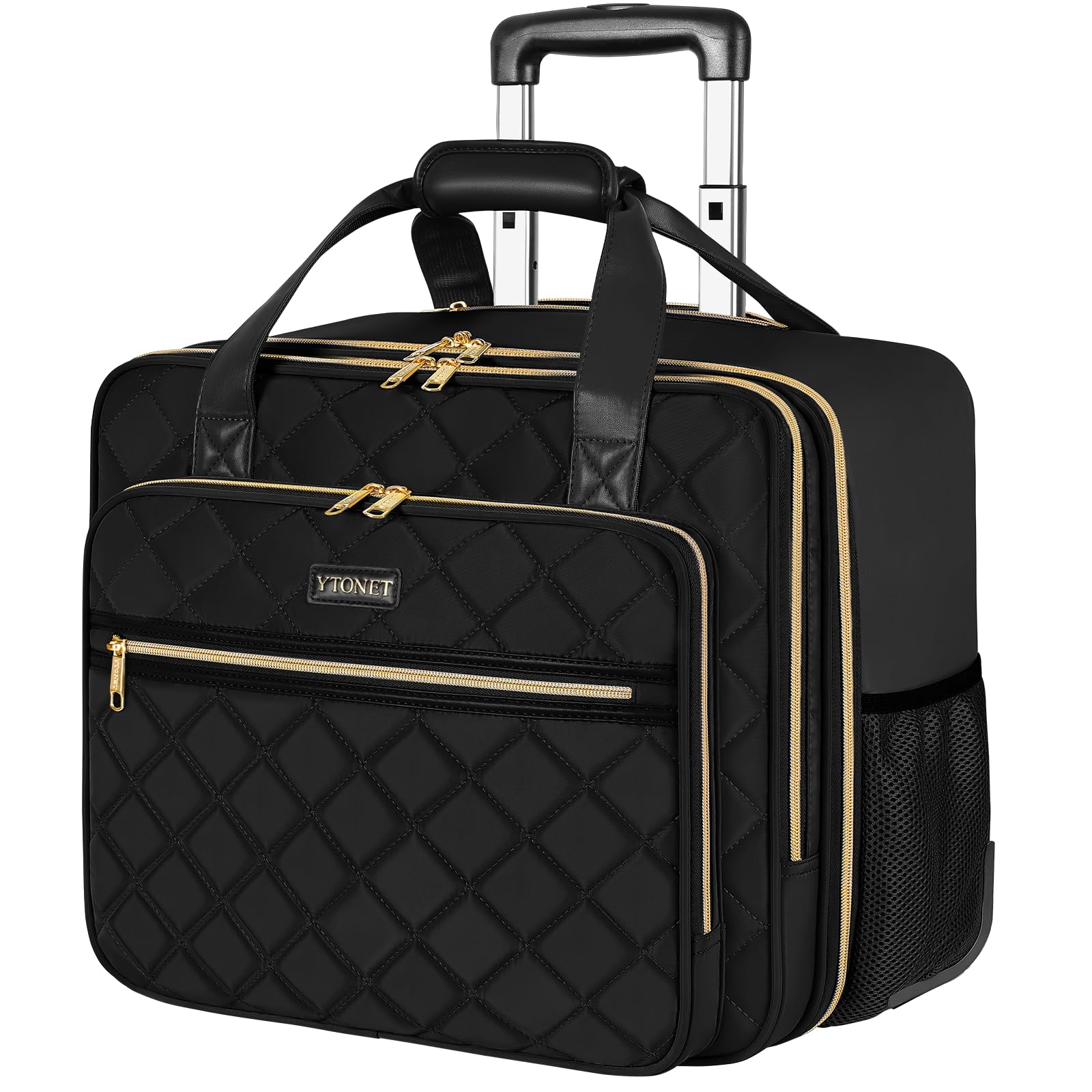 Ytonet Rolling Laptop Bag Women, 17.3 Inch Rolling Briefcase for Women | 40L Ext