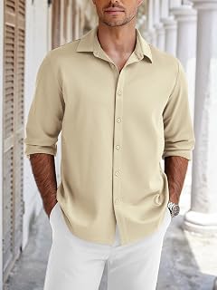 Mens Long Sleeve Wrinkle Free Button Down Shirt