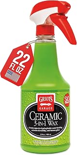 Griot’s Garage Ceramic 3-in-1 Wax, SiO2 Spray for Cars, Trucks, and RV’s, Provides Protection and Water Beading on Paint, Wheels, Plastic, Rubber Trim, Chrome, and More, 10978, 22 oz