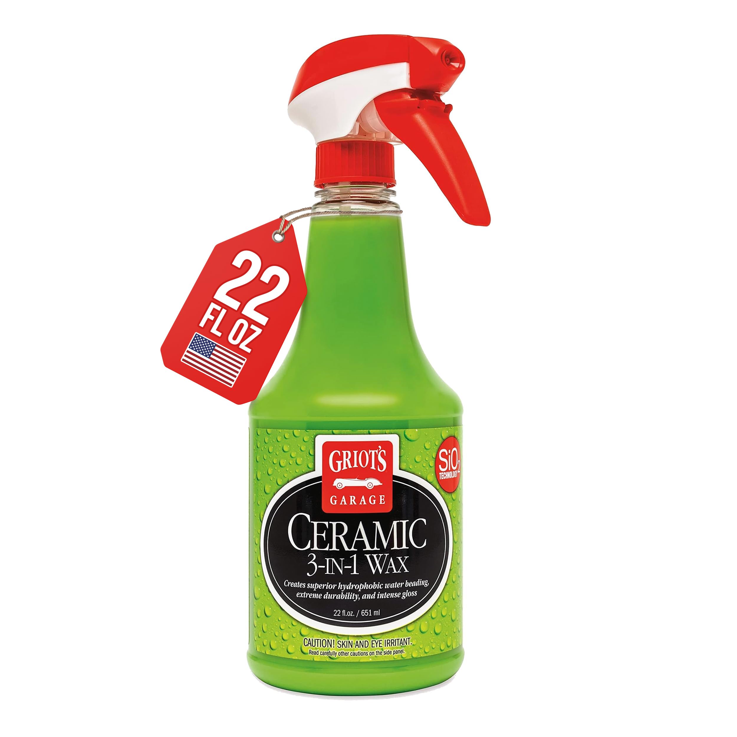 Griot’s Garage Ceramic 3-in-1 Wax, SiO2 Spray for Cars, Trucks, and RV’s, Provid