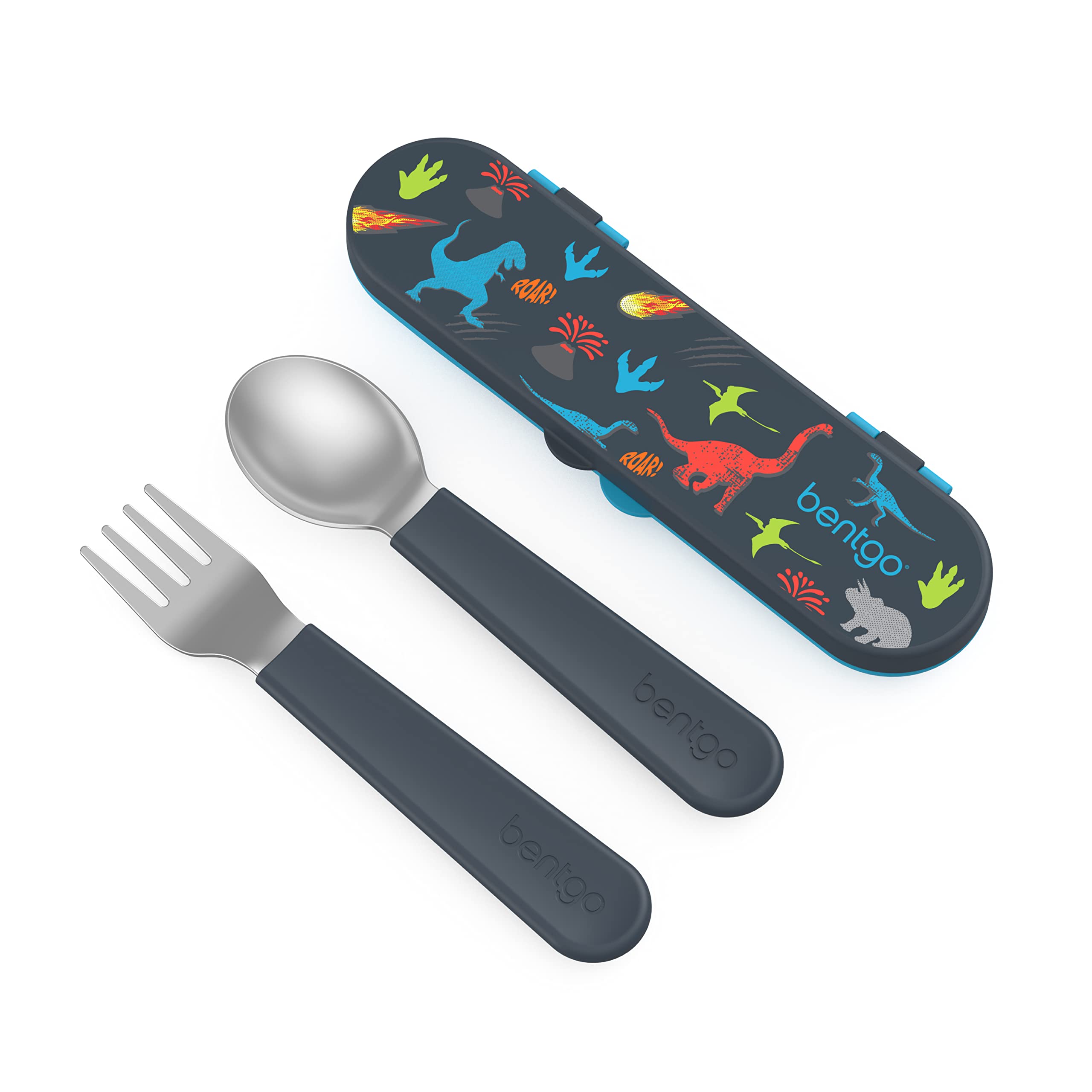 Bentgo Kids Stainless Steel Utensil Set with Fork, Spoon, & Storage Case | Reusa