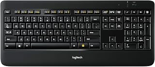 Logitech Wireless Illuminated Keyboard K800, Computer Keyboard Wireless, Desktop Keyboard (Renewed)