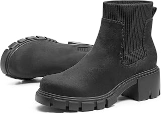 FITORY Women's Chelsea Boots Winter Fall Ankle Booties Ladies Chunky Heel