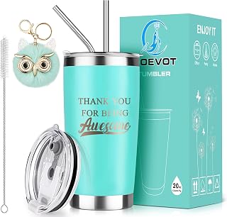 Thank You Gifts for Women, Employee Appreciation Gift, Office Gift for Female Coworkers Manager Boss Lady, Leakproof Stainless Steel Insulated Tumbler with Lid and Straw | 20oz (Mint)