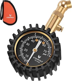ETENWOLF Tire Pressure Gauge for Cars 0-75 PSI with Large Glow Dial | Air Pressure Gauge Calibrated to ANSI B40.1 Grade A (±1%), Tire Gauge for Tire Pressure Car Accessories