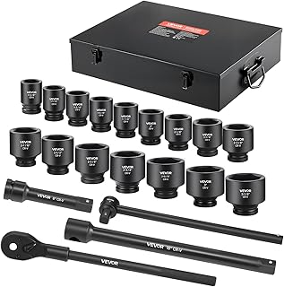 VEVOR 1 in Drive Impact Socket Set, 21 Piece, SAE (1-5/8" to 3-1/8")