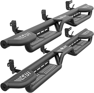 EYOUHZ Running Boards Fits 2009-2026 Dodge Ram 1500 2500 3500 Crew Cab | Three Raised Side Step for 2009-2018 Dodge Ram 1500 2019-2024 1500 Classic 2010-2026 Ram 2500 3500 Bolt-on Nerf Bar Two Stair