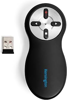 Kensington 2.4GHz Wireless USB Powerpoint Presentation Clicker With Laser | Plug & Play, 20m Range, Compatible with Windows & Mac, Ideal for PowerPoint, KeyNote & Google Slides